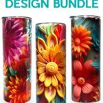 Pinterest link for JenniferMaker's 3D floral sublimation designs bundle