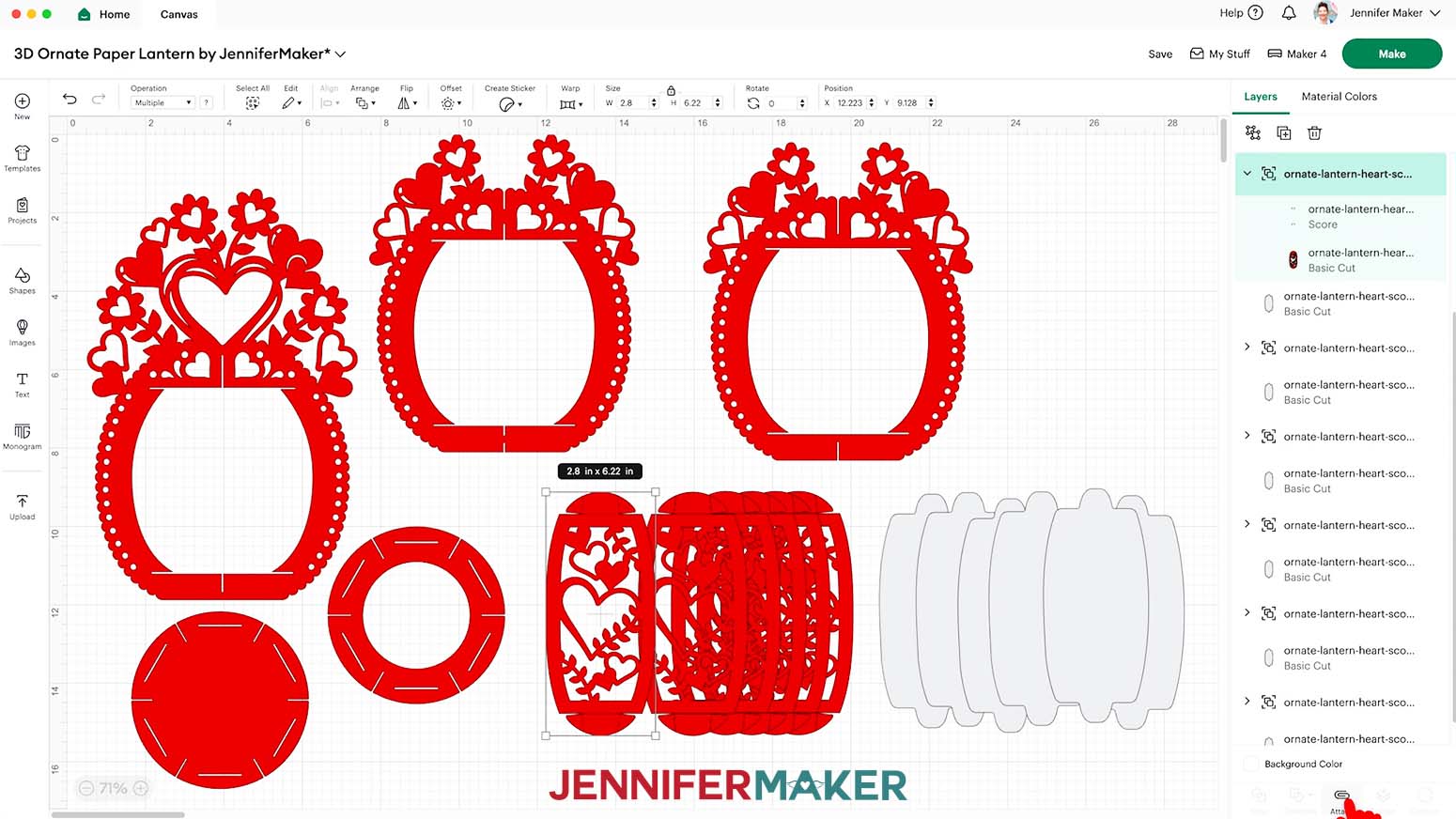 Click the group layer with the arrow to select both the score and cut layers in this group, then click “Attach.”