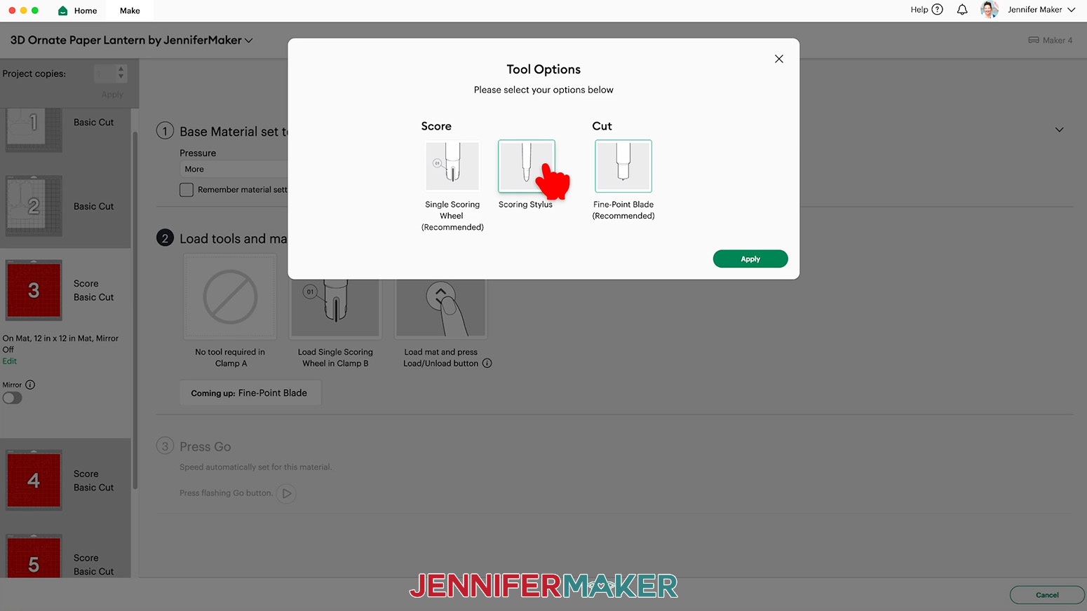 Click “Edit Tools” and select "Scoring Stylus" in the Tool Options menu.