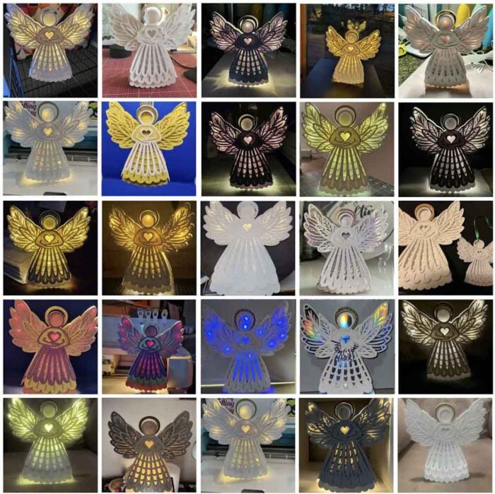 3D Light Up Angels made by Jennifer's crafters