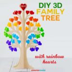 3D Family Tree from Wood or Paper | #cricutmaker #basswood #rainbow #diy