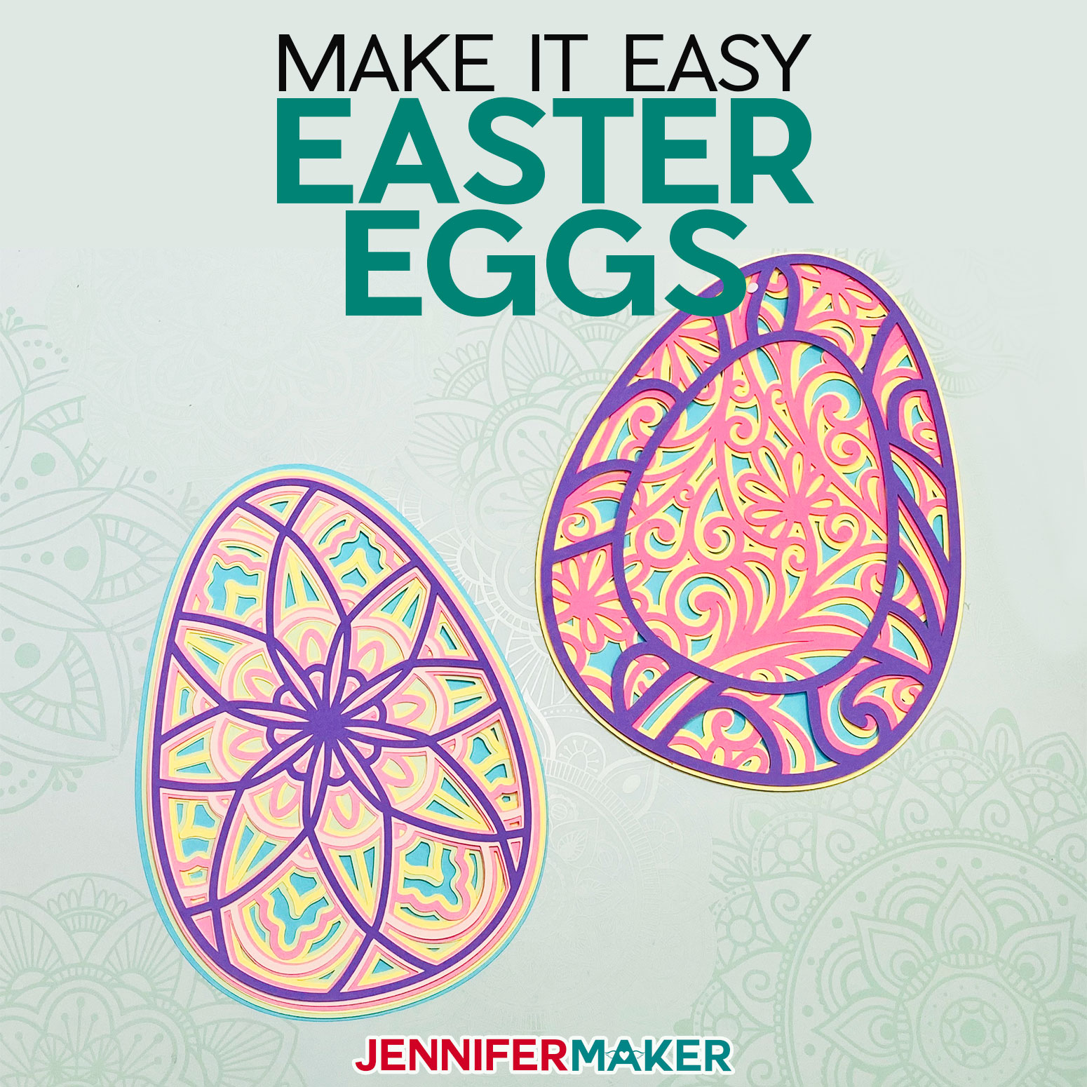 3D Layered Easter Egg Mandala-Style & Filigree Designs