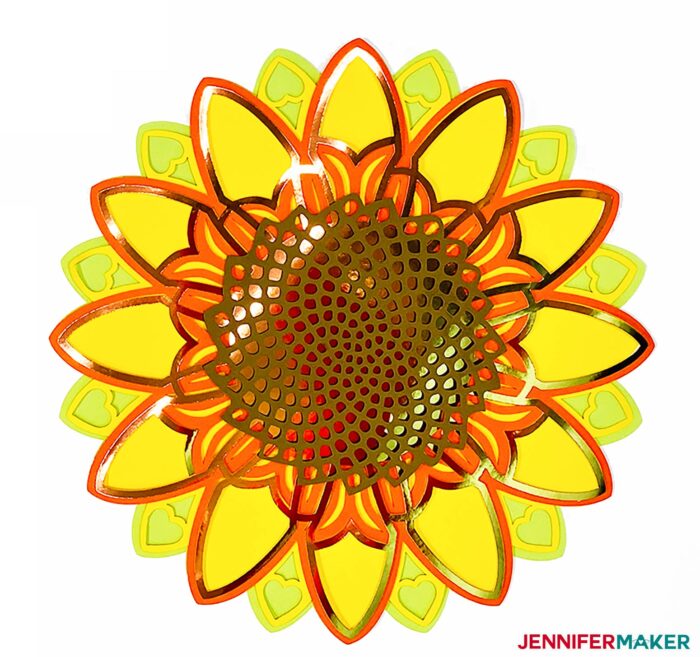 Sunflower 3D mandala made from paper