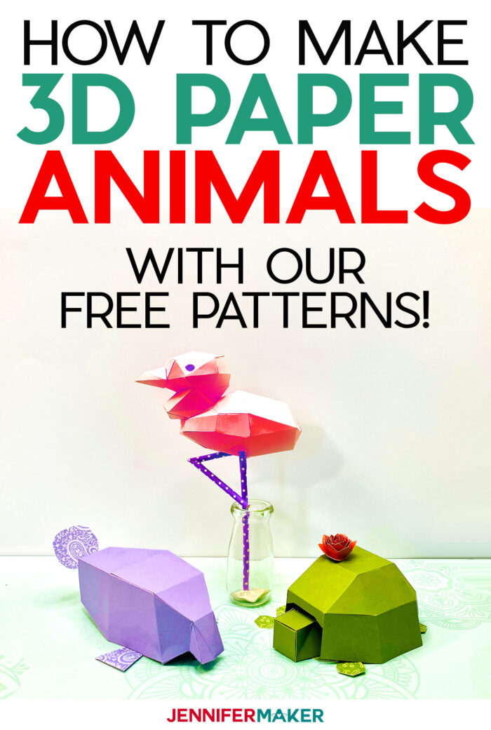 Make it Easy 3D Paper Animals with free patterns - cut by hand or on a Cricut!