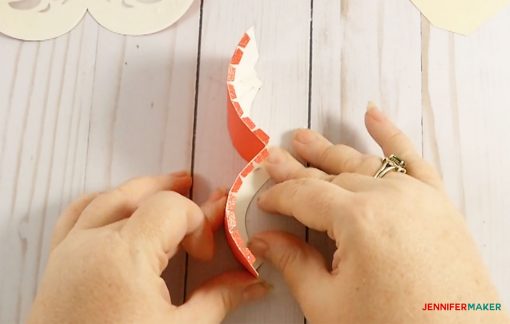 Gluing the rectangle to the curve shape for the 3d paper heart box