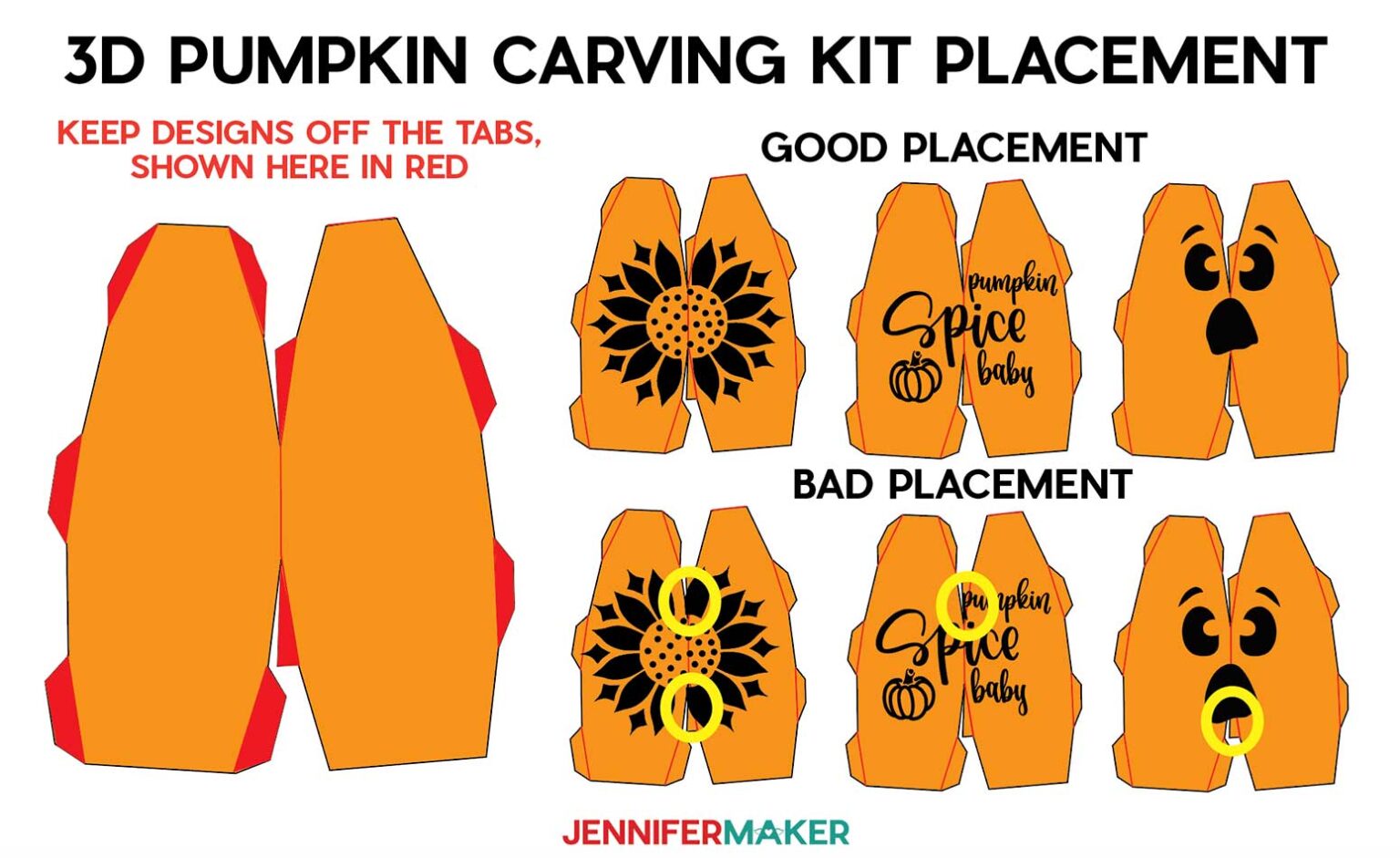 3D Paper Pumpkin Carving Kit with Fun Designs Jennifer Maker