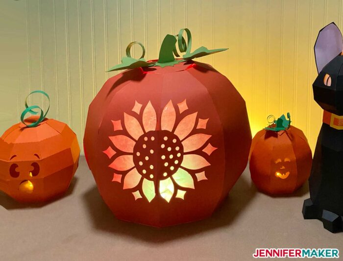 3D Paper Pumpkin Carving Kit with Fun Designs - Jennifer Maker