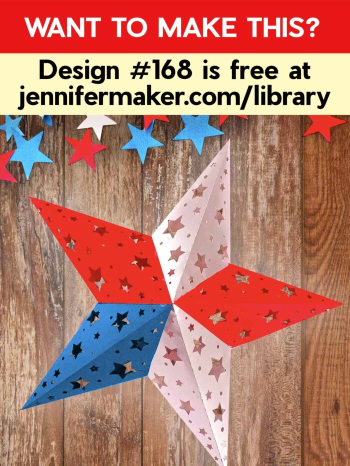 Get the free 3d paper star lantern tutorial, pattern and SVG in the free JenniferMaker Library