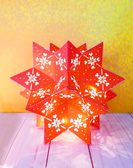 DIY 3D Paper Star: Moravian Star 20 Points | Christmas Tree Topper | #chrismtascrafts | free Cricut SVG cut files | how to make a moravian star