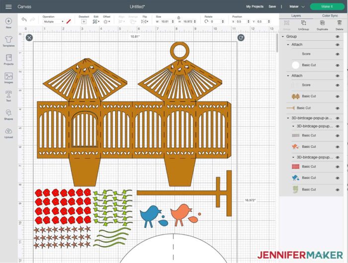 3D Pop-Up Birdcage in Cricut Design Space