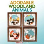 Four layered shadowbox projects with 3D woodland animals.