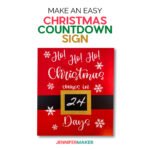 Painted Christmas Day Countdown Sign with chalkboard vinyl so you can write each day on it!