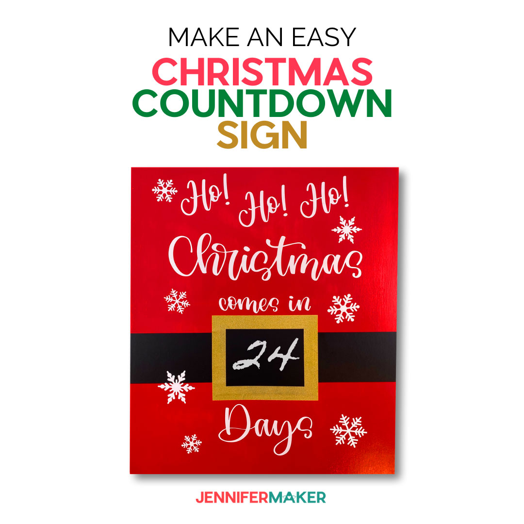 Painted Christmas Day Countdown Sign with chalkboard vinyl so you can write each day on it!