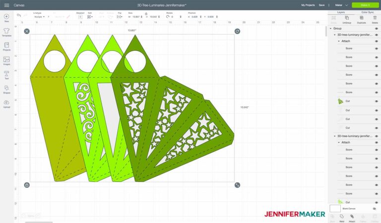 Download Christmas Luminaries - 3D Tree SVG Design - Jennifer Maker