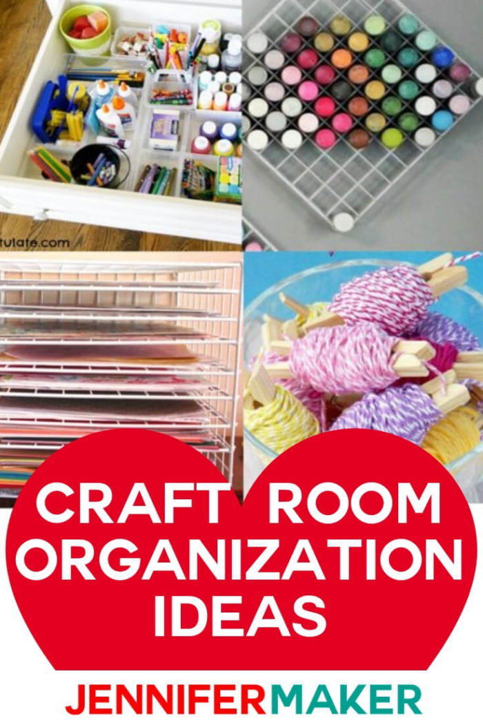 Learn how to organize your craft room with these clever solutions for a variety of different craft supplies.  #diy #tutorial #craftprojects #craftroom