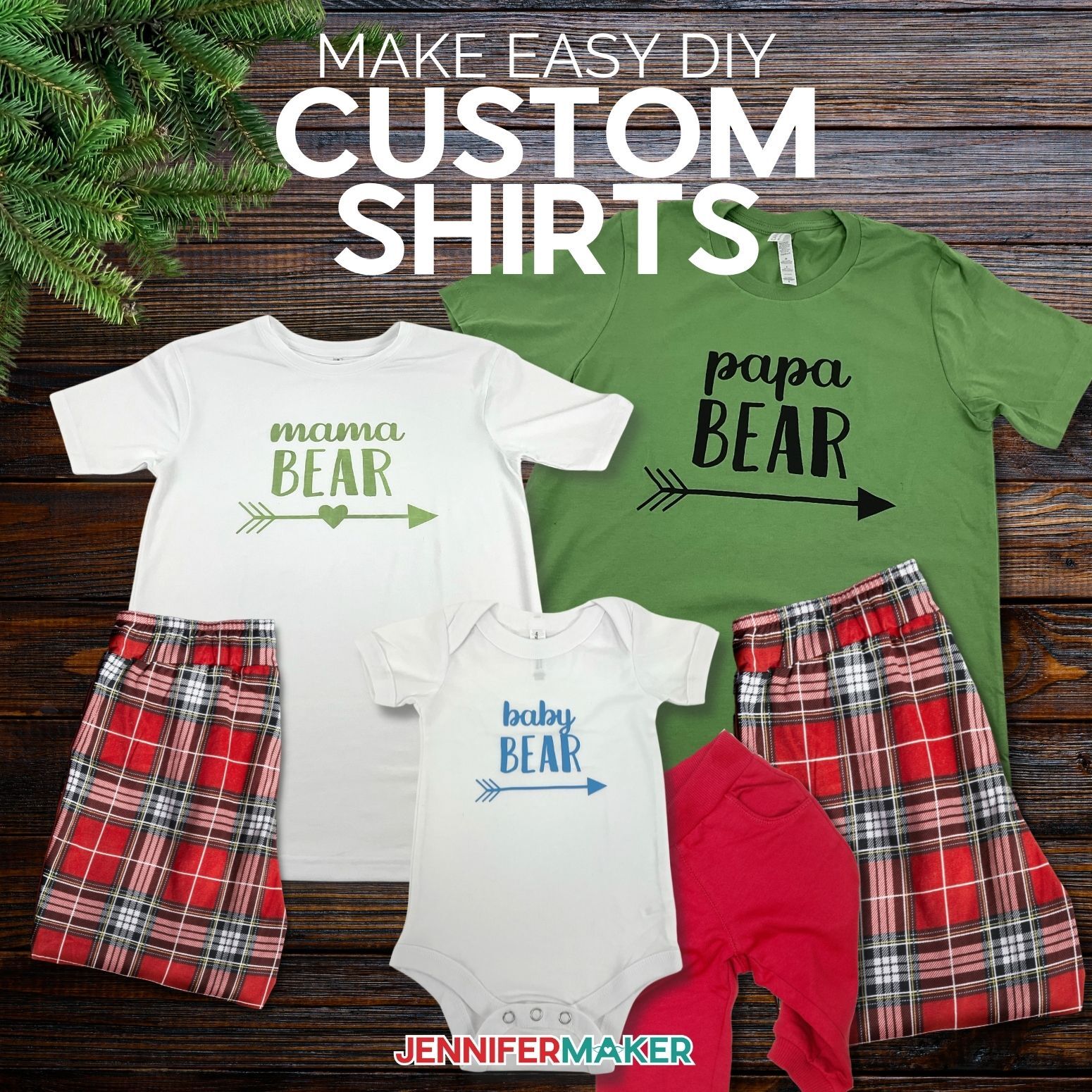 DIY Custom T-Shirts made using a Cricut machine and free SVG files from JenniferMaker