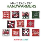 DIY Hand Warmers made using a Cricut with free SVG files from JenniferMaker