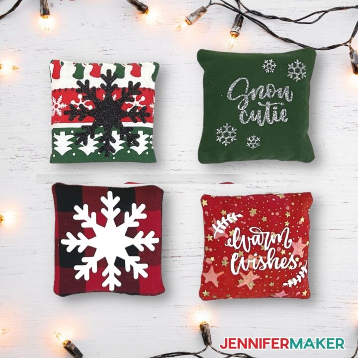 Cute DIY Hand Warmers in red, green, and white