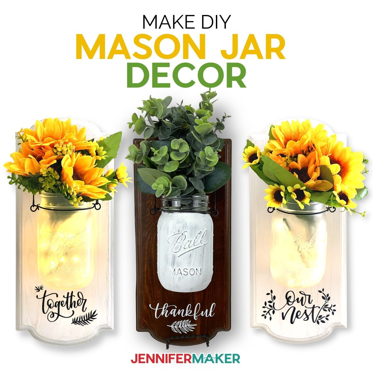 Mason Jar Crafts - Painted Mason Jars, Decor Ideas, and More