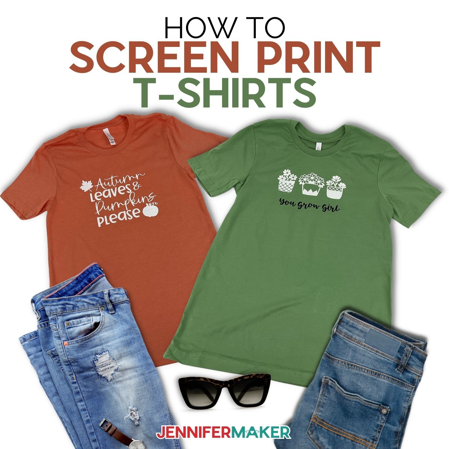 Diy Screen Printed T Shirts Tutorial Jennifer Maker