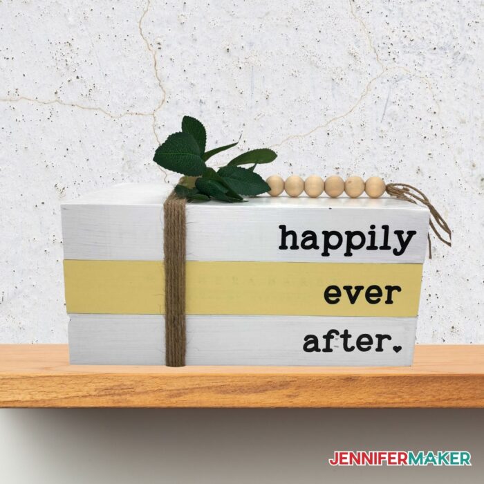 Stacked Book Decor - Happily Ever After
