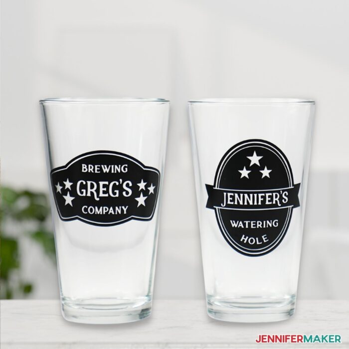 How To Add A Vinyl Decal On Beer Can Glass, Easy Cricut DIY