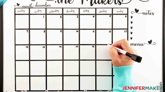 DIY-Whiteboard-Calendar-JenniferMaker-write-in-dates