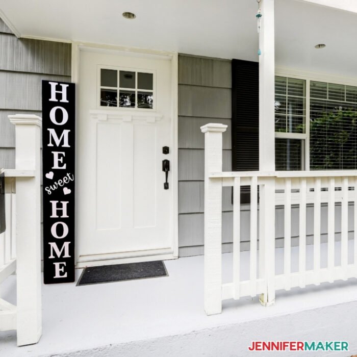 Adorable diy porch sign using Cricut