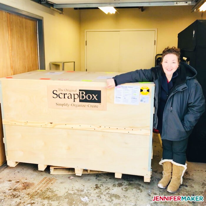 Jennifer with her DreamBox in its shipping crate!