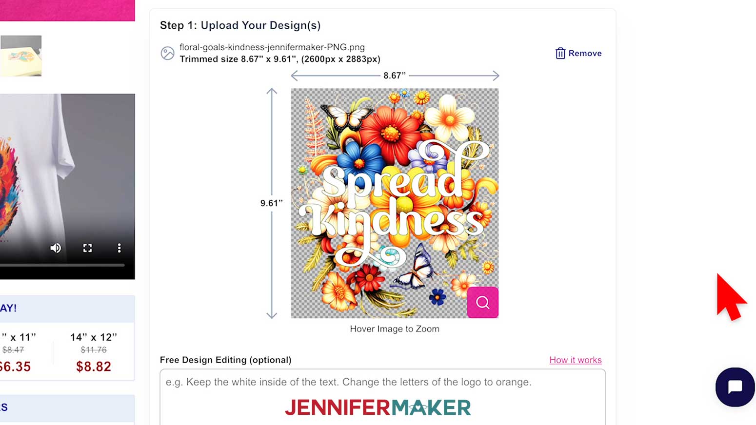 Choose the DTF design to upload to the Jiffy website.