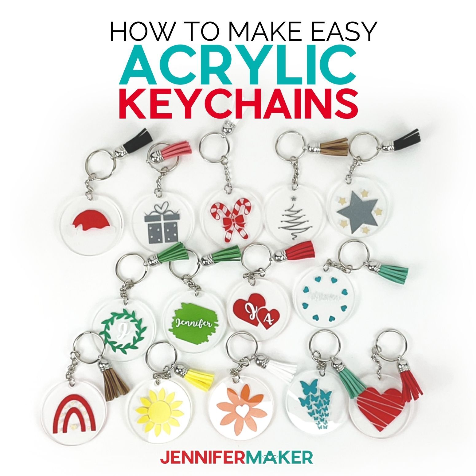 Easy Acrylic Keychains: 14 Fun Designs
