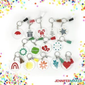 Easy Acrylic Keychains with designs applied made using a Cricut