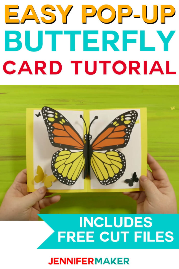 This Pop-Up Butterfly Card is easy to make with a full tutorial and free cut files. #cricut #cricutmade #papercrafting #cricutprojects