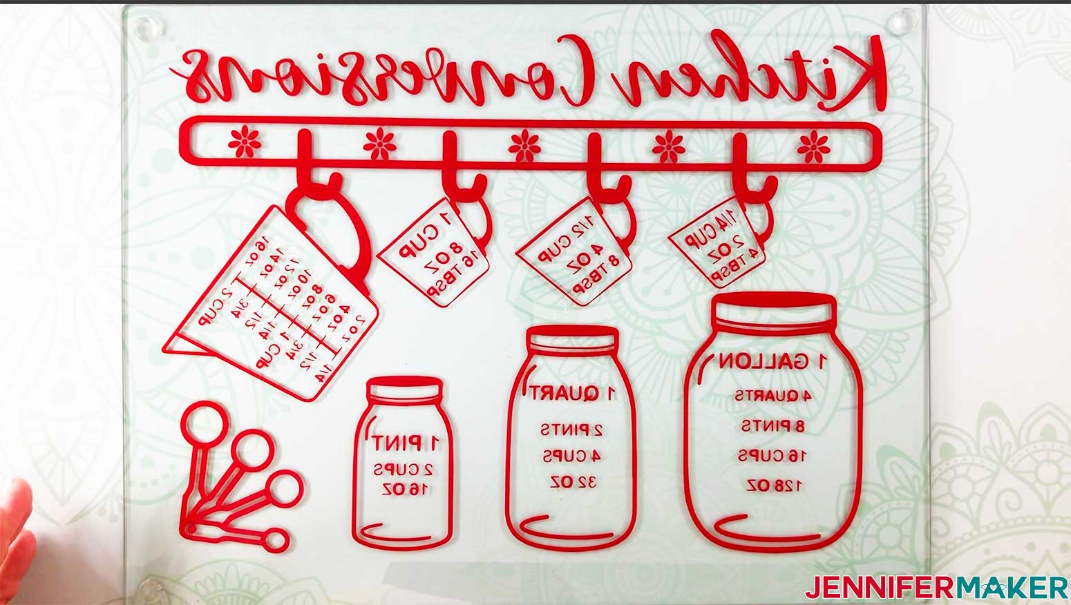 Kitchen Conversions Chart Decal With Vinyl Jennifer Maker