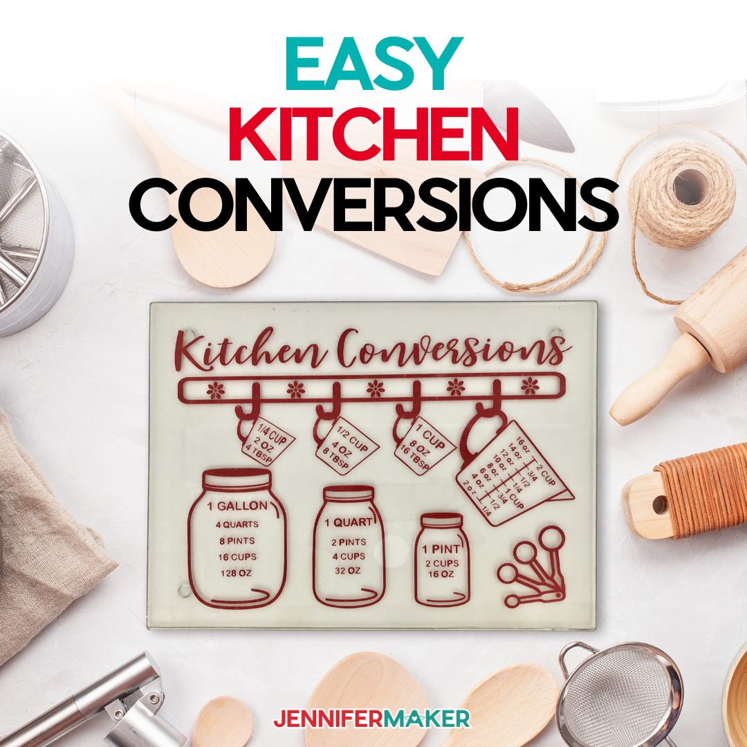 Download Easy Kitchen Conversions Chart Decal With Vinyl Jennifer Maker PSD Mockup Templates