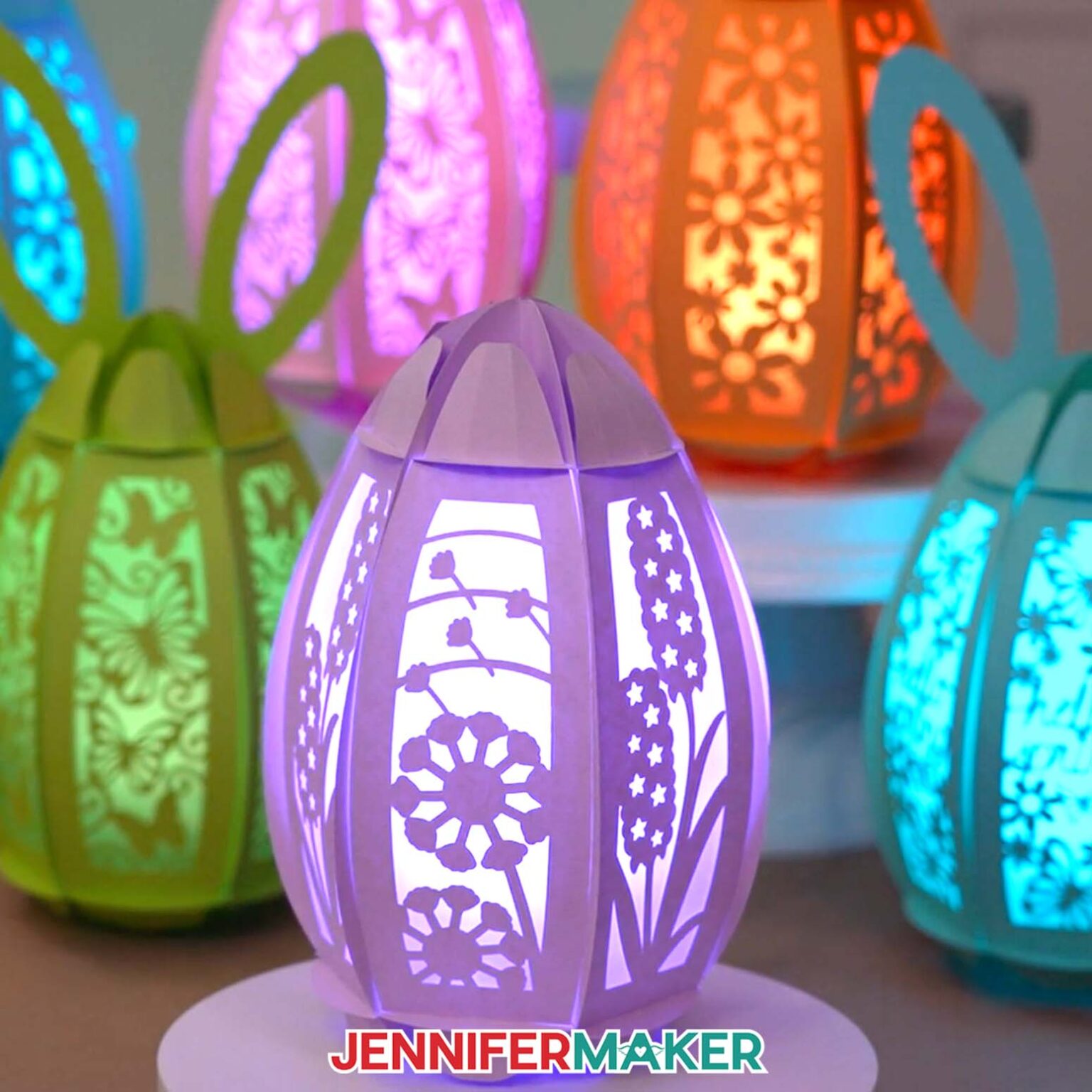 3D Easter Egg Lantern With Lights For Spring - Jennifer Maker