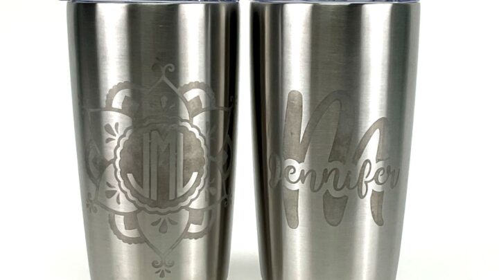 DIY Etched Stainless Steel Tumbler - Made with a Cricut Stencil