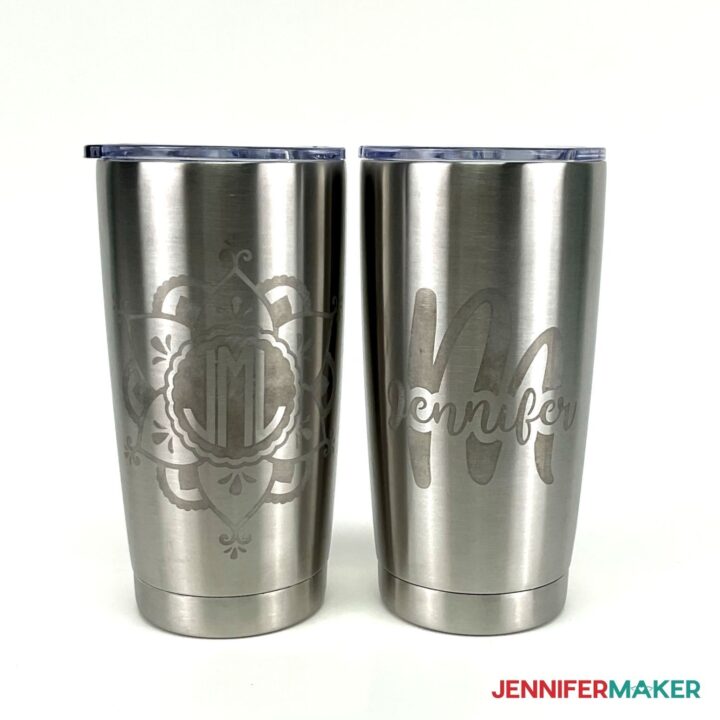 DIY Etched Stainless Steel Tumbler - Made with a Cricut Stencil