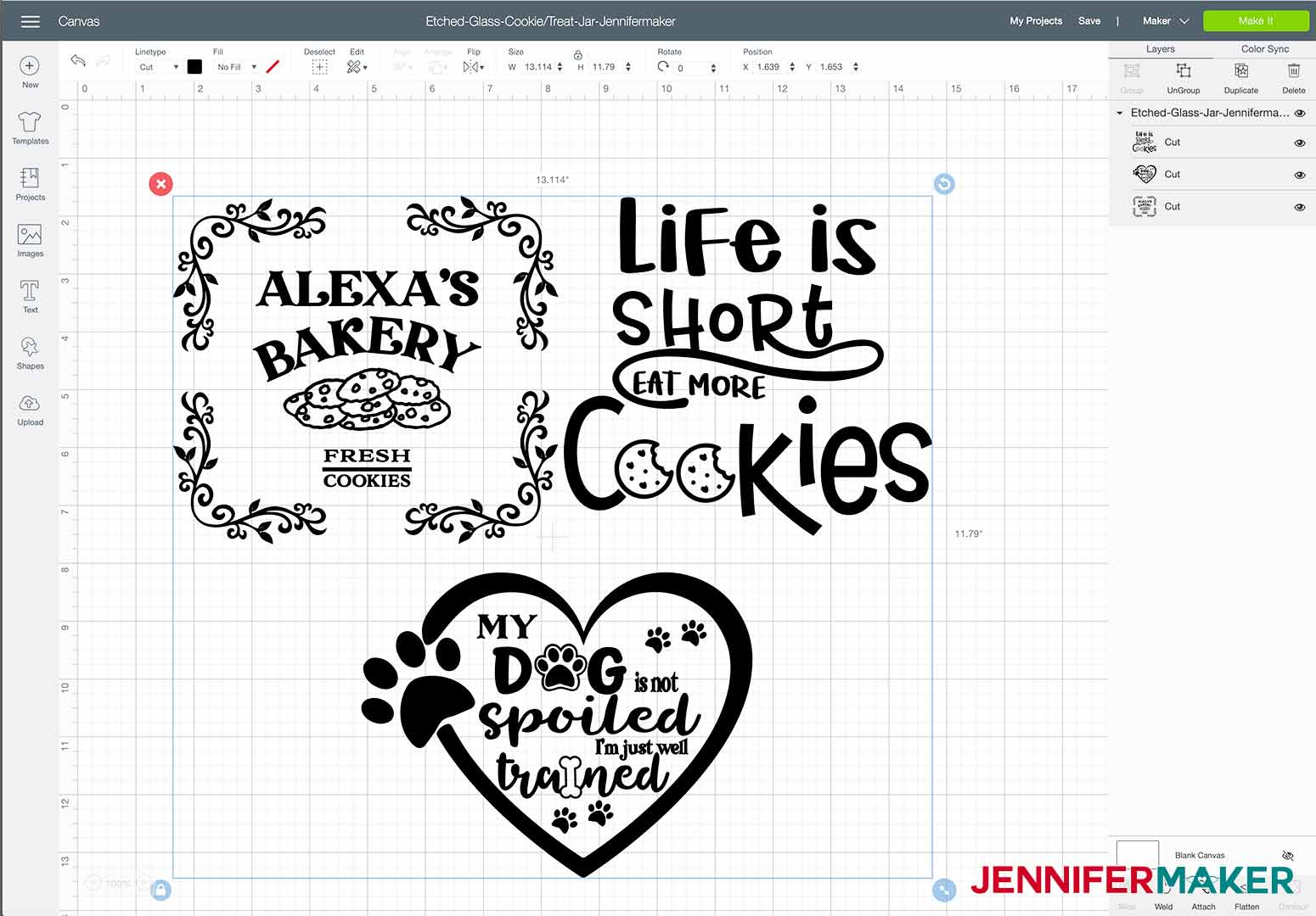 Download Glass Etching Stencils For Cookie Treat Jars Jennifer Maker