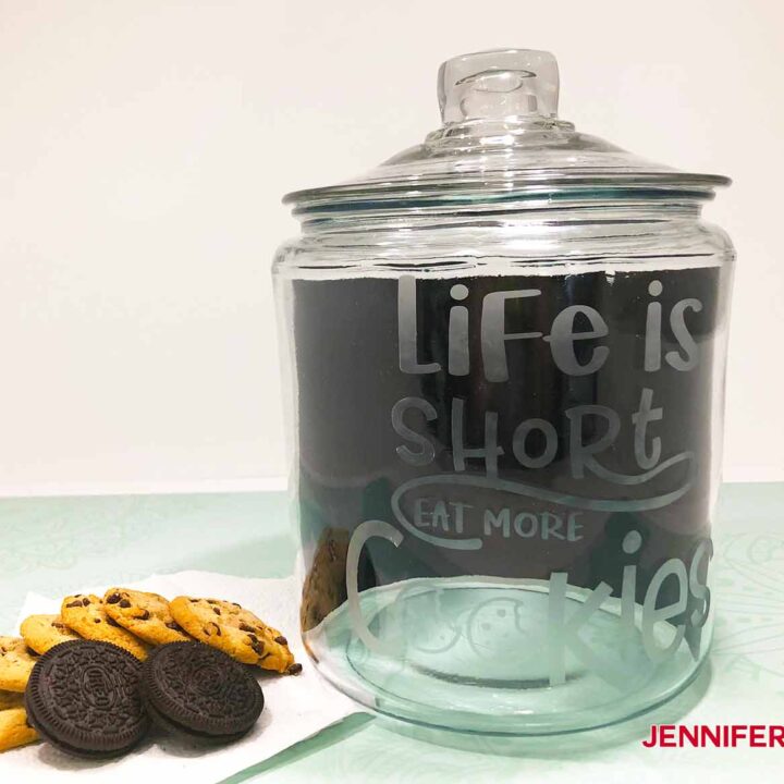 Glass Etching Stencils for Cookie & Treat Jars - Jennifer Maker