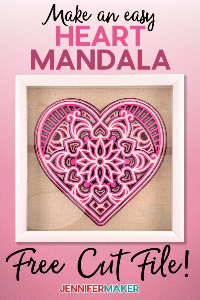 3D Layered Paper Heart Mandala made from Cardstock and - Free SVG Cut File to Cut on a Cricut