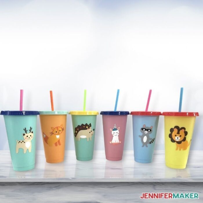 Layered Vinyl Designs on Color Changing Cups