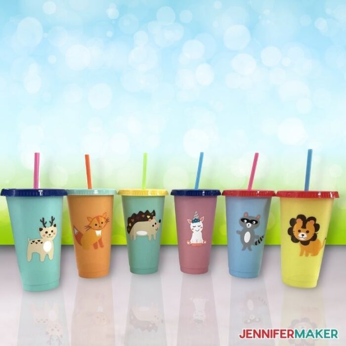 Layered Vinyl Designs on color changing cups