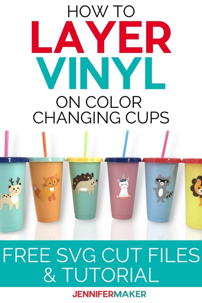Layered Vinyl Designs on Color Changing Cups