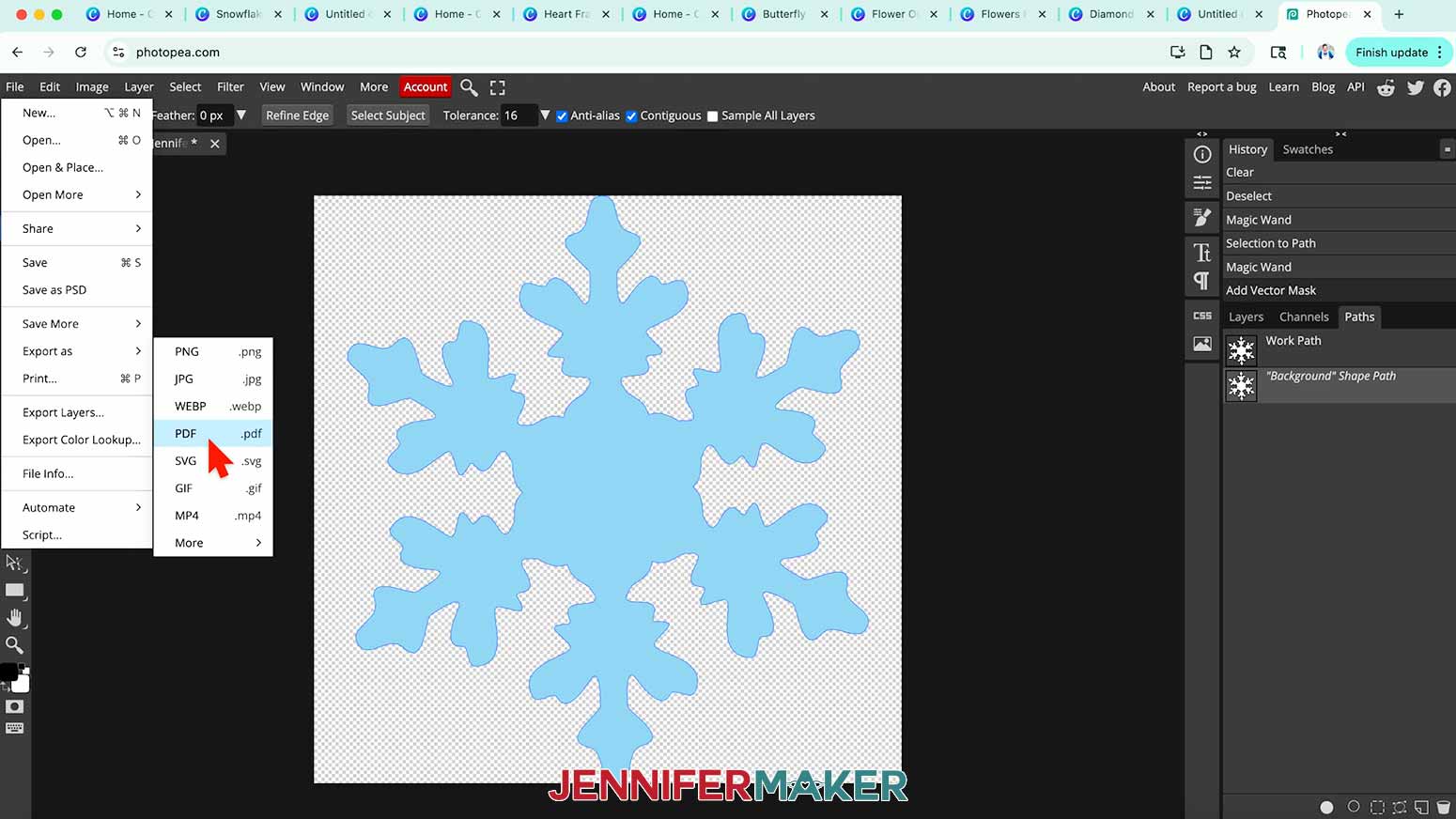Save the edited Canva element as a PDF to use the frame layers in Canva.