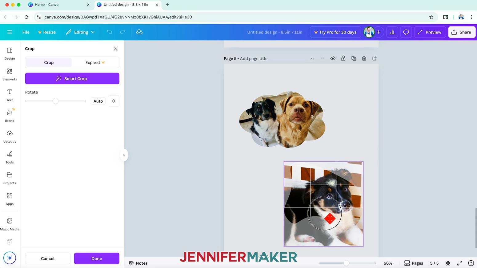 The sharp edges of a Canva frame help make print then cut from Cricut easy.