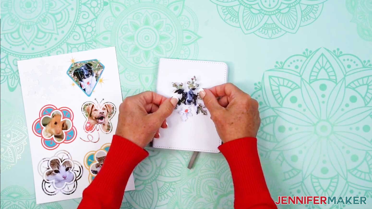 The sticker sheet made from the Canva Frame designs is ready to use.