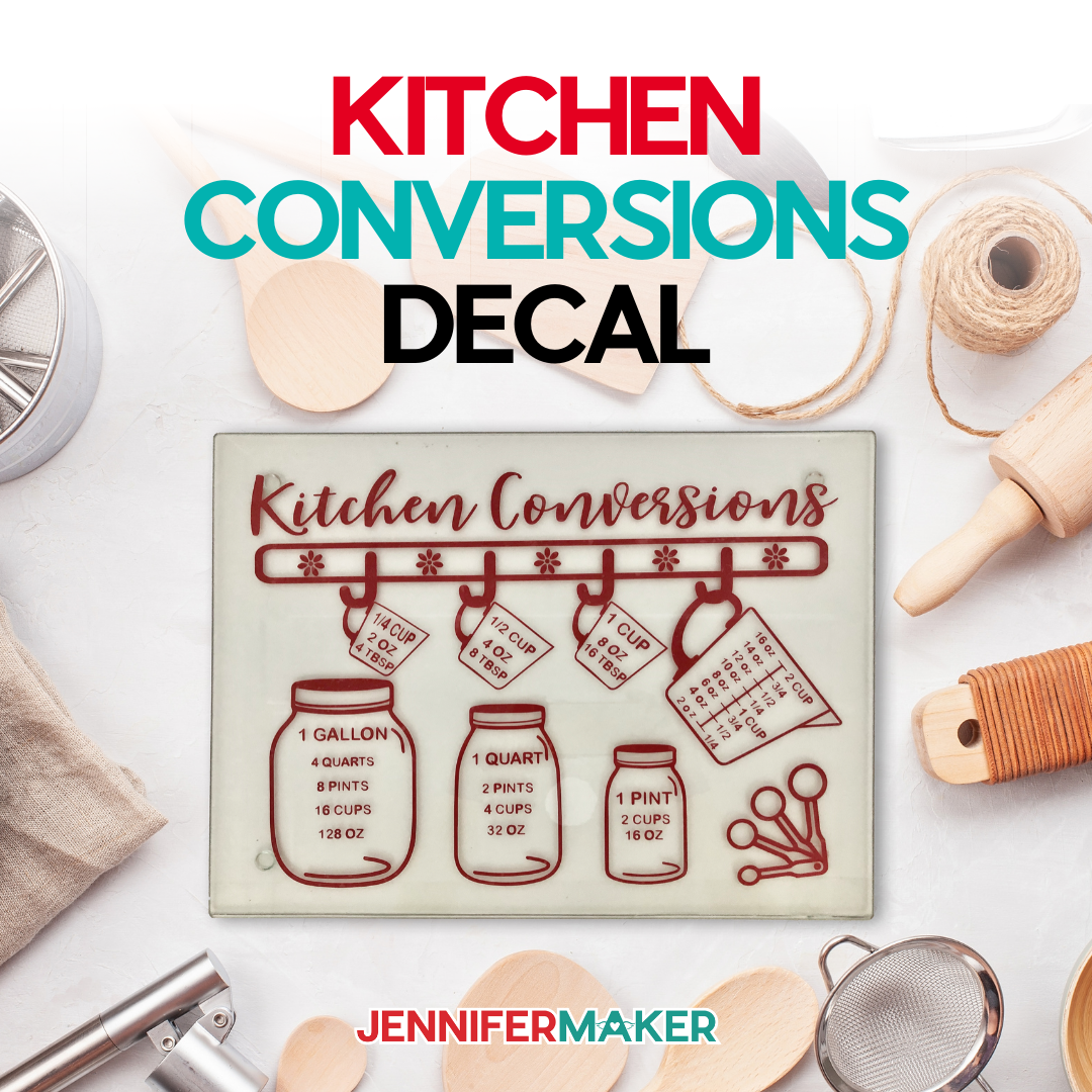 Easy Kitchen Conversions project SVG for a variety of measurements