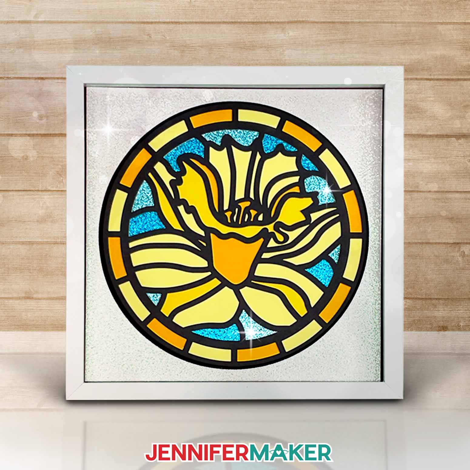 The completed and framed Daffodil design.