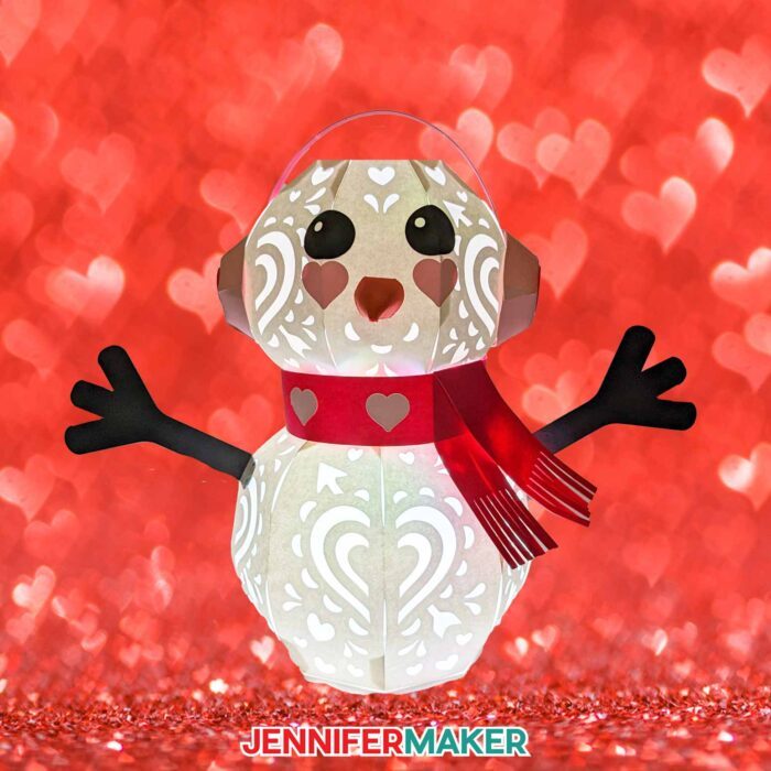 Light Up Snowman for Valentine's Day - Free SVG and Tutorial